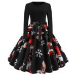 Rochie vintage model Craciun, multicolor, XL