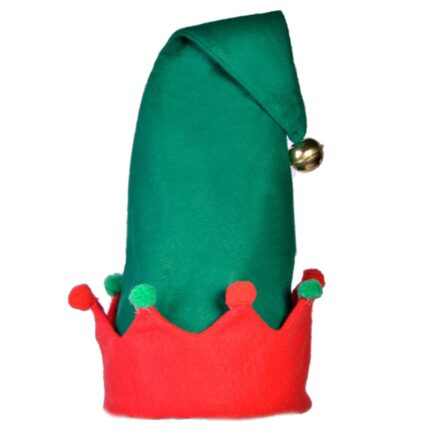 Caciula Craciun, Model Mos Craciun-Pitic, Verde-Rosu, Marime 43cm