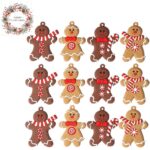 Set 12 Ornamente Craciun, QttvbTna, Oameni de Turta Dulce, PVC, Multicolor, 7x5cm