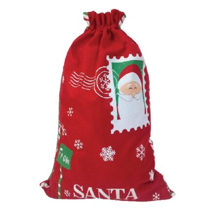 Sac ornamental multicolor cu imprimeu Mos Craciun, 53 x 78 cm