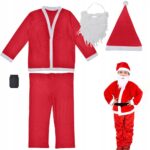 Costum Craciun pentru baieti, Verk Group, set complet, rosu, 63x46cm
