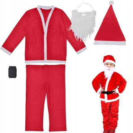 Costum Craciun pentru baieti, Verk Group, set complet, rosu, 63x46cm