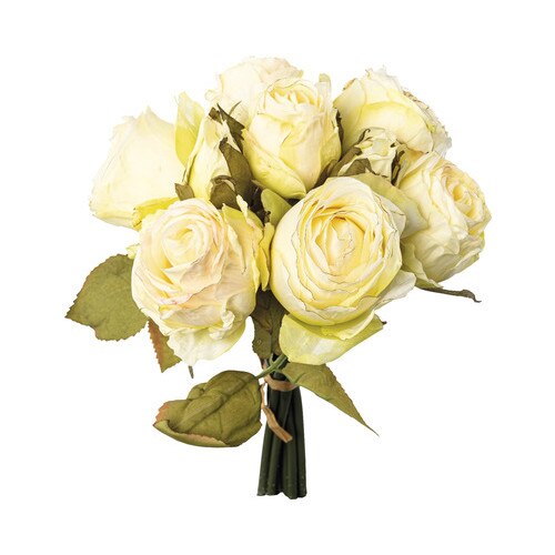 Buchet Artificial Trandafiri H 29 Cm Crem