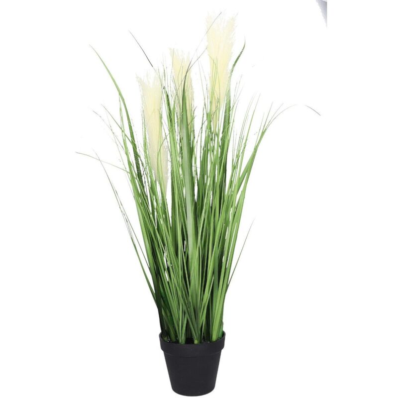 Iarba pampas artificiala, cu ghiveci, 46 x 14 x 11 cm, multicolor