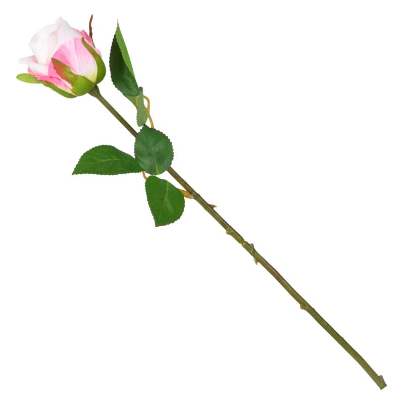 Floare artificiala, Trandafir, l 10 cm, H 44 cm, roz