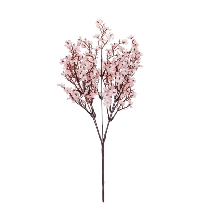 Crenguta decorativa Edibazzar, flori de cires roz, 20x35cm, set de 3-4 buc.