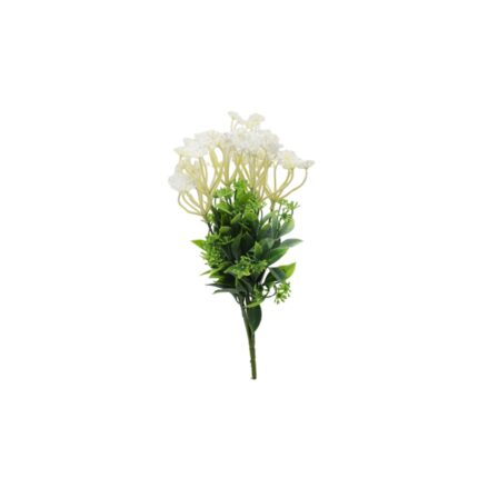Planta artificiala cu 7 fire, Naimeed D3084, culoare Alb, 34 x 16 cm
