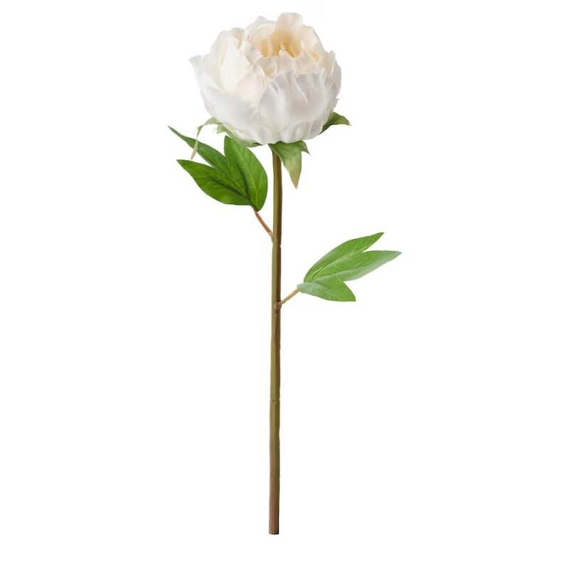 Bujor alb artificial, 30 cm