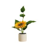 Floare artificiala, model floarea soarelui, galben, 30cm