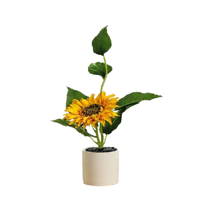 Floare artificiala, model floarea soarelui, galben, 30cm
