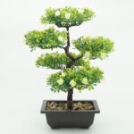 Bonsai cu aspect natural, flori albe, 40x28x25 cm