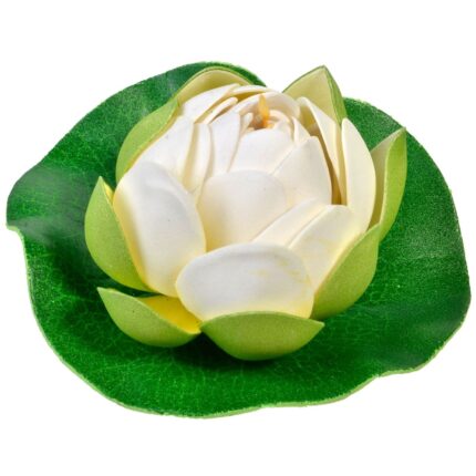 Floare artificiala Nufar, alb, 10 cm