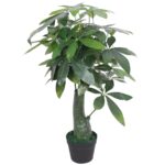 Planta artificiala arbore norocos in ghiveci, vidaXL, Plastic, 85 cm, Verde