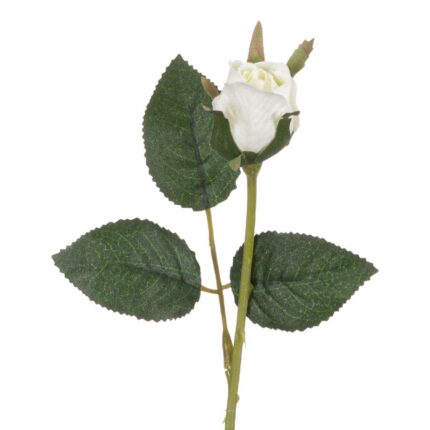 Planta decorativa artificiala, fir trandafir, alb, 25cm