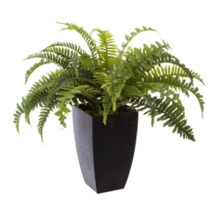 Planta artificiala in ghiveci negru, 55 cm, feriga Boston