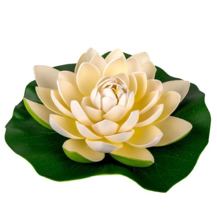 Nufar decorativ alb artificial, DecorCasa, 22 cm