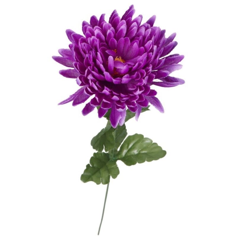 Crizantema artificiala, Plastic, 50 cm, Violet, XXL