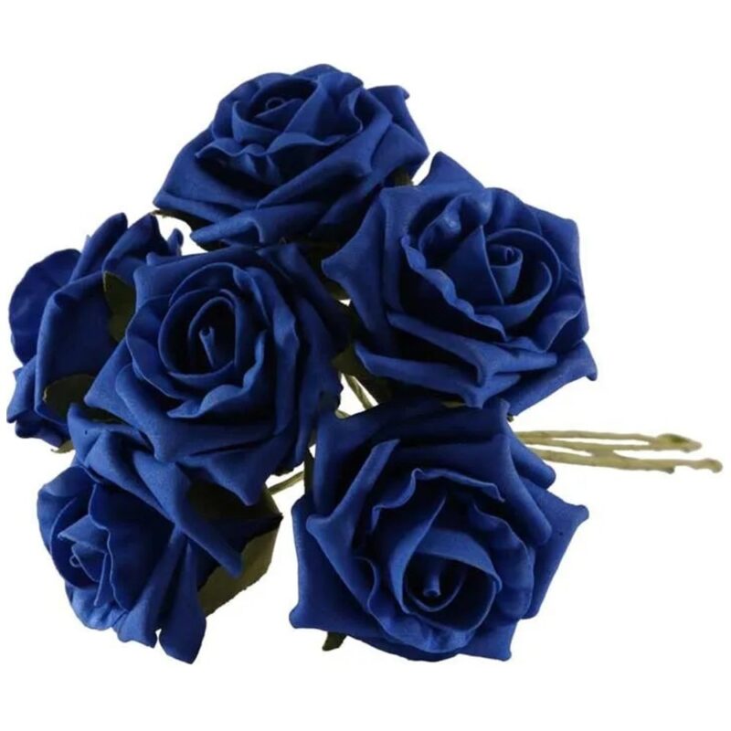 Buchet 6 Trandafiri Royal Blue 22cm SF0190RB