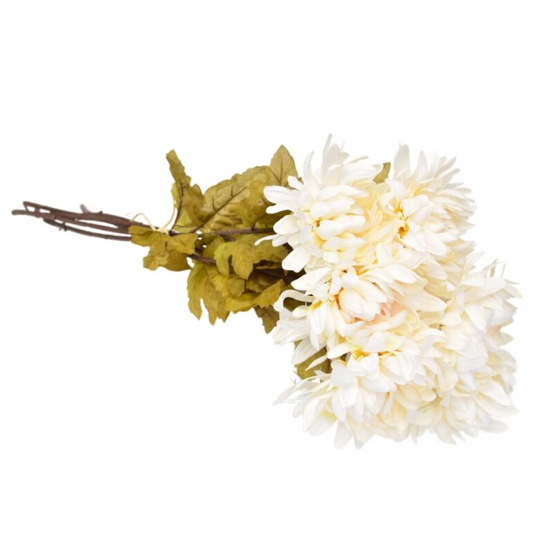 Buchet de crizanteme crema de toamna 6 buc, 70 cm