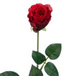 Planta decorativa artificiala, trandafir, rosu, 60cm