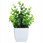 Planta artificiala in ghiveci, PrzydaSie.pl, 18x6.5cm, Alb/Verde