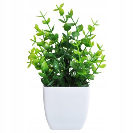 Planta artificiala in ghiveci, PrzydaSie.pl, 18x6.5cm, Alb/Verde