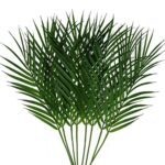 Set 8 frunze artificiale de palmier, 48 cm, Verde