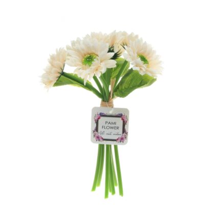 Buchet 7 crizanteme artificiale PAMI, F1021-57, crem, 22cm