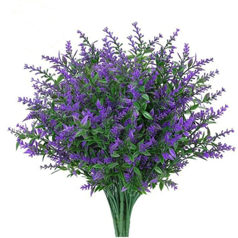 Buchet lavanda artificiala, MunDeir, Plastic, Mov/Verde