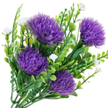 Buchet de flori artificiale, Dekolo, Flori de ciulin, Violet