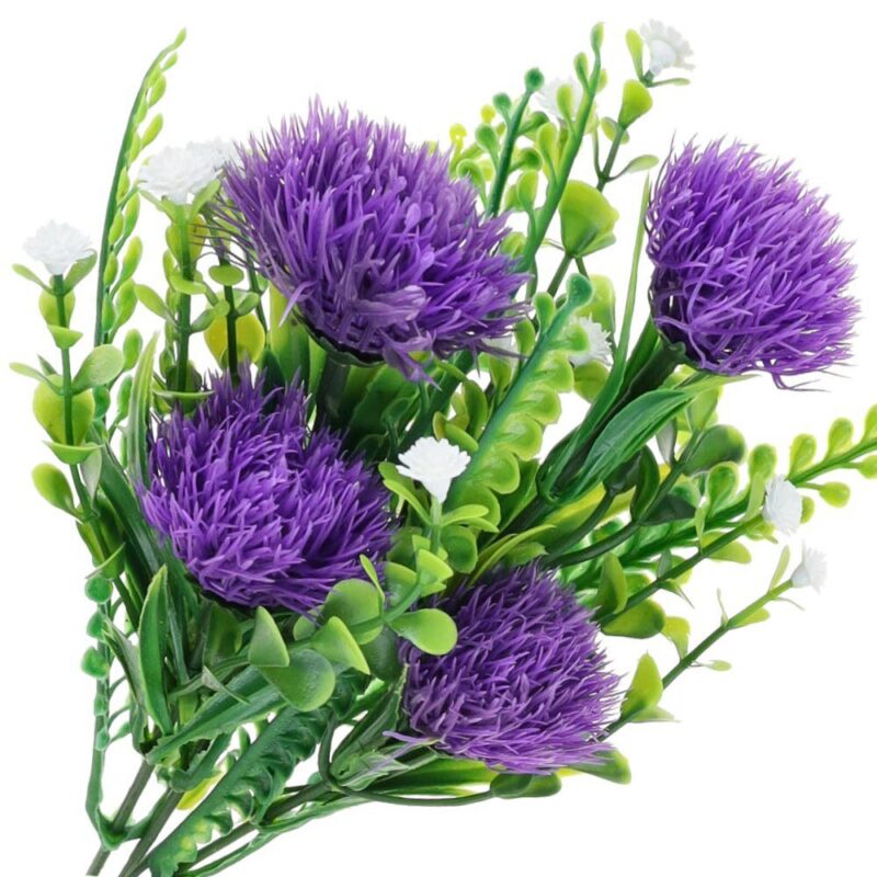 Buchet de flori artificiale, Dekolo, Flori de ciulin, Violet