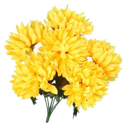 Buchet crizanteme artificiale, Plastic, Galben