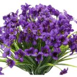Set 8 Buchete Flori Artificiale Orhidee, Aspect Natural, Rezistente UV, Multicolor, Decor Interior Exterior