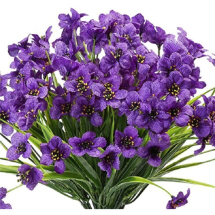 Set 8 Buchete Flori Artificiale Orhidee, Aspect Natural, Rezistente UV, Multicolor, Decor Interior Exterior
