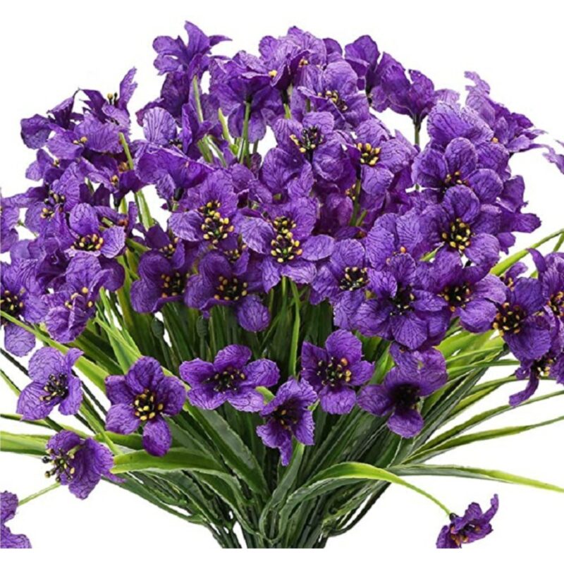 Set 8 Buchete Flori Artificiale Orhidee, Aspect Natural, Rezistente UV, Multicolor, Decor Interior Exterior