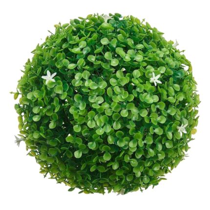 Set 8 Plante decorative, Ibergarden, Blomster Ball, plastic, alb/verde, 22x22x22cm