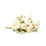 Buchet 10 fire bujor, H 45 cm, culoare crem, B.S.P. / SL395_C
