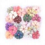 Set 30 flori artificiale pentru artizanat, Stofa, Multicolor