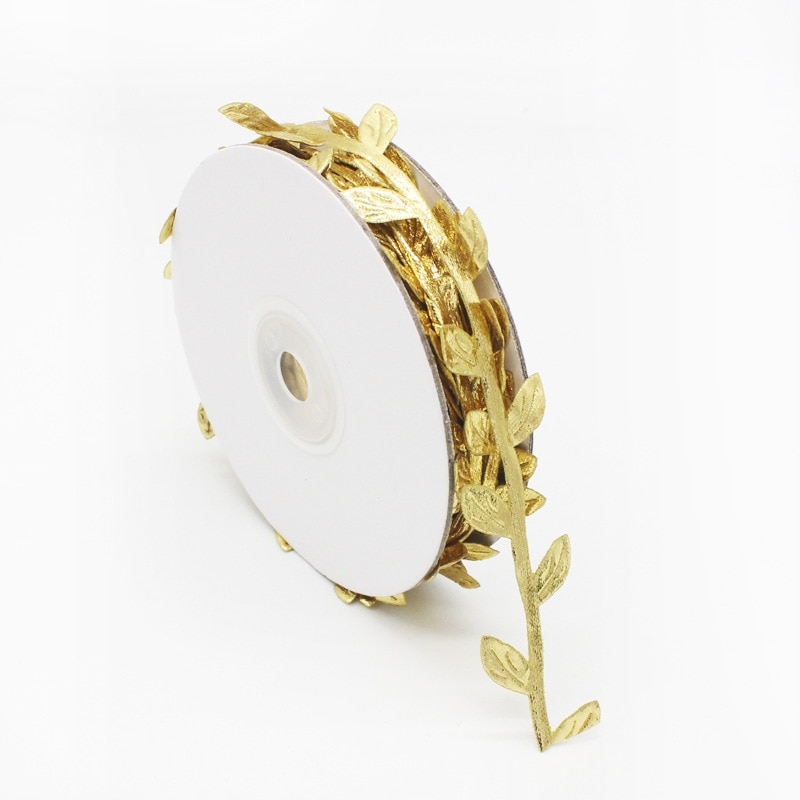 Banda Frunze decorative, 10 m, Auriu