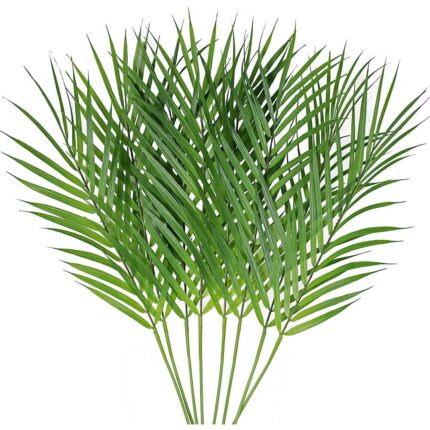 Set 8 Frunze Palmier Artificial, BGHYHYHI, Pentru decor, 72 x 18 cm, Verde