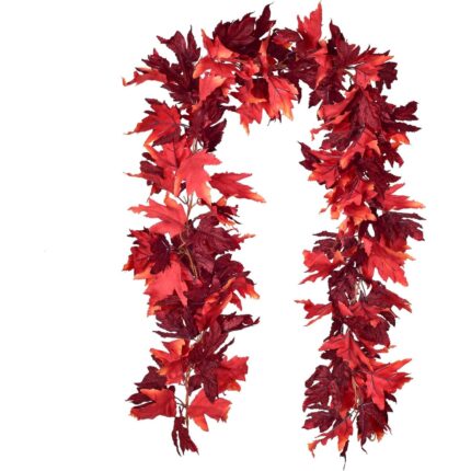 Ghirlande Artificiale Frunze Artar QttvbTna, Set 2 Bucati, Multicolor, 1.8m Fiecare