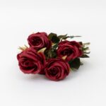 Buchet 6 flori artificiale, H 30, culoare rosu, B.S.P. / CD3292_5