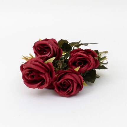Buchet 6 flori artificiale, H 30, culoare rosu, B.S.P. / CD3292_5