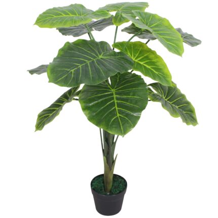 Planta artificiala Taro cu ghiveci vidaXL, 85 cm, verde