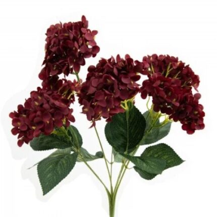 Buchet artificial, Avantflor, Hortensia, bordeaux, lungime 60 cm