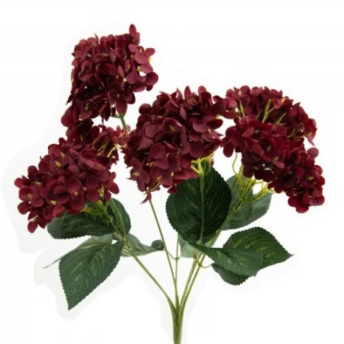 Buchet artificial, Avantflor, Hortensia, bordeaux, lungime 60 cm