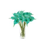 Buchet de 16 Crini Artificiali Calla intr-o Vaza de Sticla, TU93