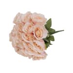 Buchet 18 trandafiri artificiali, culoare somon, H 35 cm, B.S.P. / SL753_3
