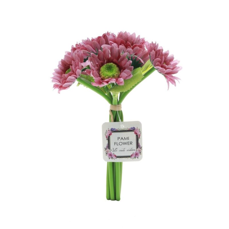 Buchet 7 crizanteme artificiale PAMI, F1021-57, mov, 22cm