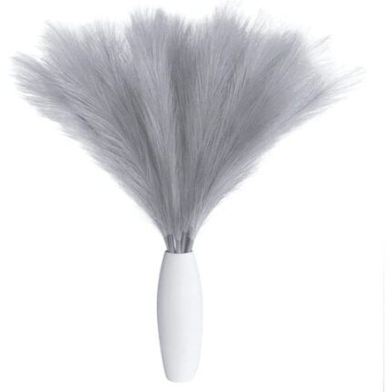 Iarba de Pampas Sintetica pentru Design, Amenajari si Decoratiuni Interioare, Material de Calitate Premium, Matase Fina, Inaltime 43.5 cm, Set 3 Fire Gri Pastel, Original Deals